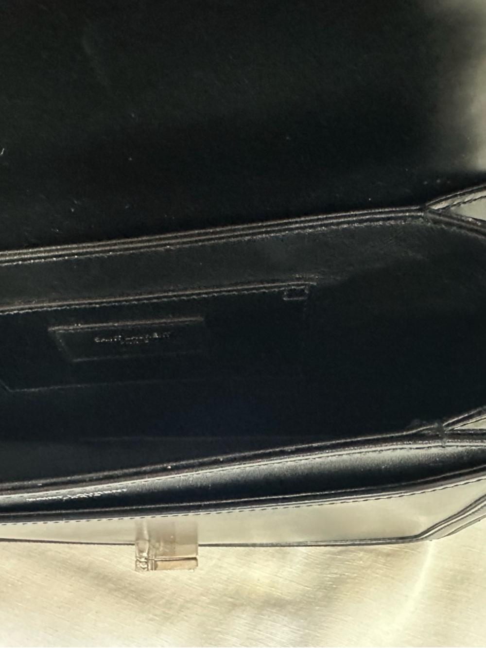 Saint Laurent Black Leather solferino medium Crossbody with Silver YSL Logo bag - Picture 7 of 9